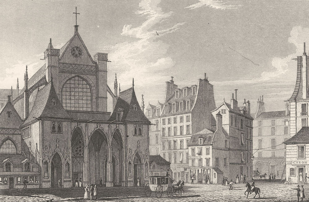 PARIS. Eglise de St. Germain L'Auxerrois 1831 old antique print picture